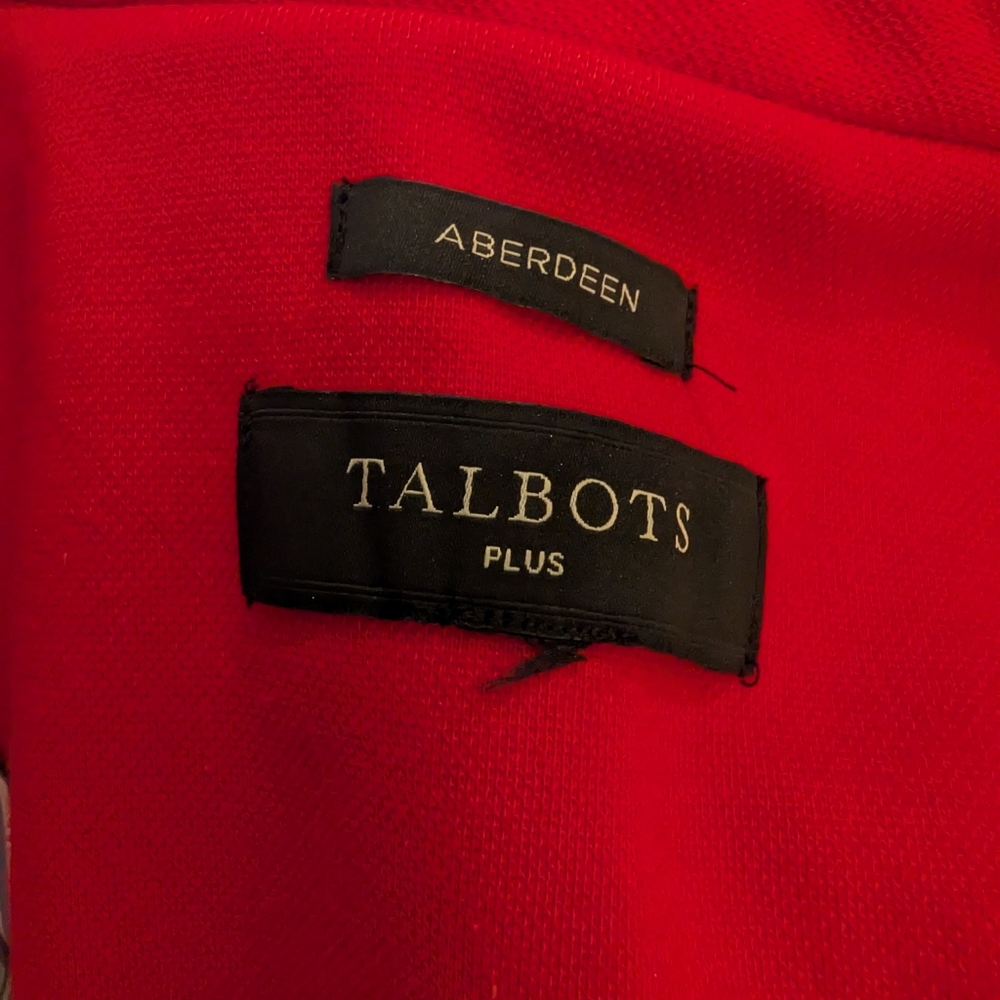 Talbots Plus Size 18W Women's Aberdeen Career Red Cotton Blend Blazer Jacket - Picture 5 of 6